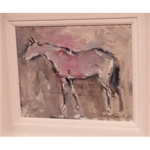 9 - Con Campbell “ The Horse” Oil on board Framed size 15.5 inches x 13.5 inches