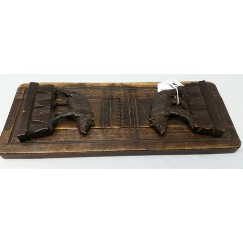 15 - 19th Century Black Forest extending book stand with carved Black bear supports. 13.5 inches ext... 