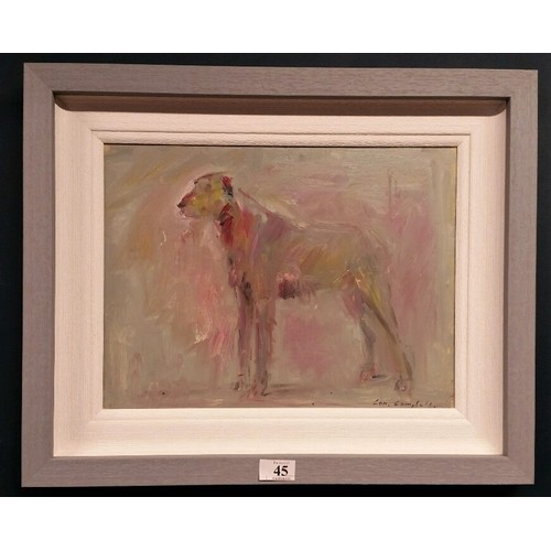 45 - Con Campbell Oil on board “ Irish Wolfhound “ Framed size 21.5 inche... 