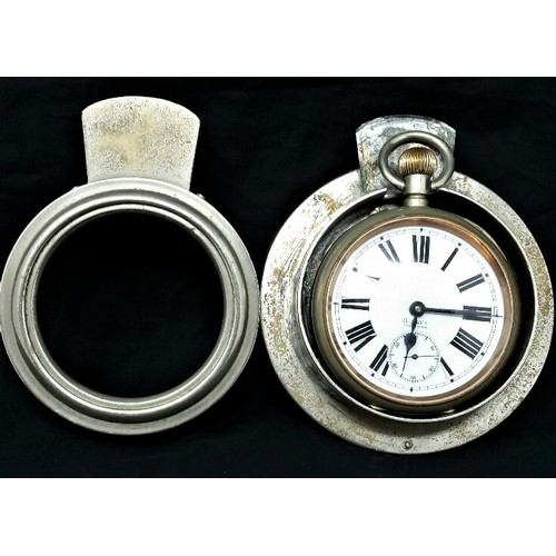 49 - Late 19th Century cased Swiss made pocket watch. Possibly once fitted to a car interior dashboa... 