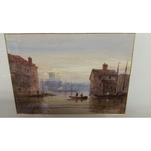66 - Edward Tucker British 19th Century – a good quality watercolour of figures in a boat in a... 
