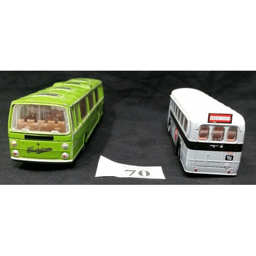 70 - Two vintage buses . Condition associated with being played with