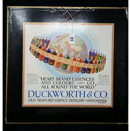 89 - Early 20th Century double sided Duckworth's & Co essences advertising board. 16.5... 