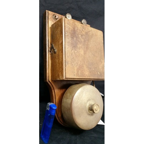 95 - Early 20th Century fire alarm or factory bell with bronze bell 12 x 5.5 inches  