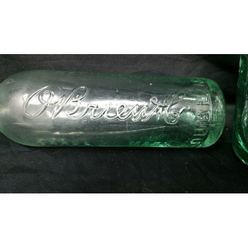 96 - Two 19th Century / early 20th Century soda bottles [no damage] each approx 9 inc... 