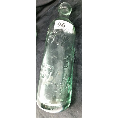 96 - Two 19th Century / early 20th Century soda bottles [no damage] each approx 9 inc... 