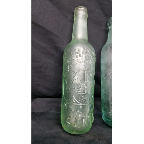 97 - Two 19th Century / early 20th Century soda bottles [ no damage]  C.J. Hasse... 