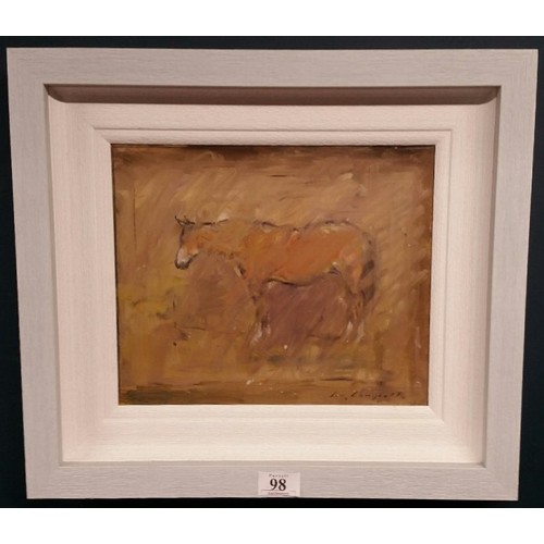 98 - Con Campbell  Oil on board “ Horse at Rest” Framed size 17,5 x ... 