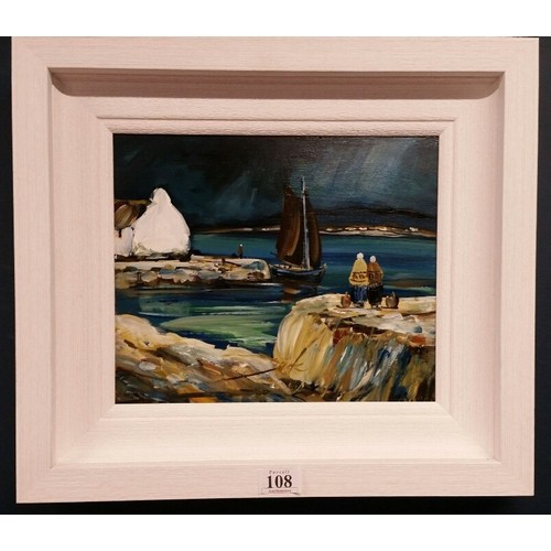 108 - Patrick Murphy in the manner of Markey Oil on board “ Waiting on the catch &ldq... 