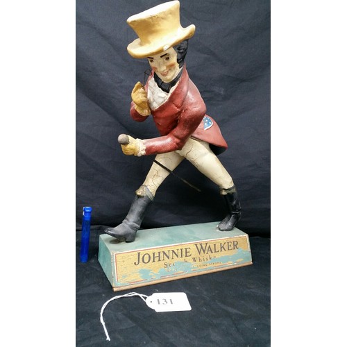 131 - Early 20th Century rubberized Johnnie Walker pub figure. 13.5 inches high x 9.25 inches wide. H... 