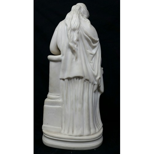 231 - An early 20th Century Parian ware figure bearing a stamped number 252 13 inches tall x 6 inches wide... 