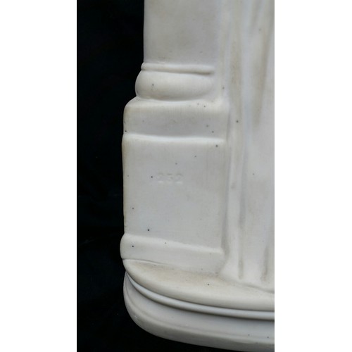 231 - An early 20th Century Parian ware figure bearing a stamped number 252 13 inches tall x 6 inches wide... 