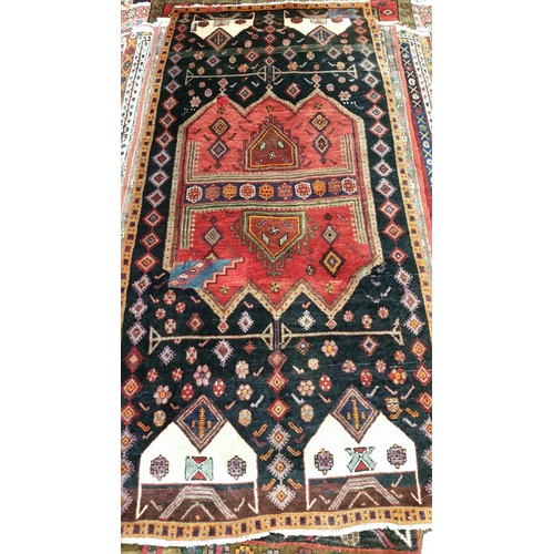 233 - A good handmade semi old Iranian 100% pure wool carpet. Full pile. Abrash inclusive adding appeal to... 