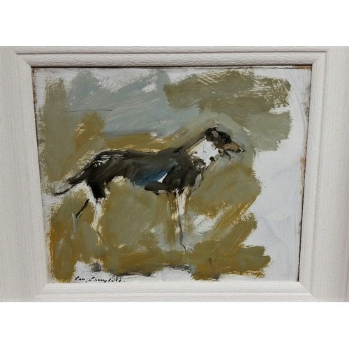 234 - Con Campbell “ Dog with no name “ Mixed media on board Framed Size 17.75 inches x 15.75 ... 