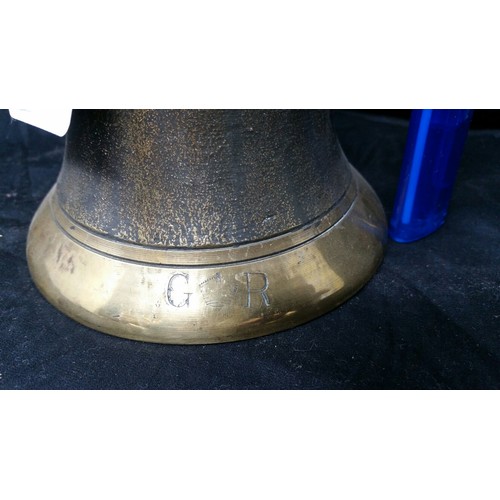 240 - A substantial bronze hand bell bearing the Royal Cypher G.R. for King George with crown between date... 