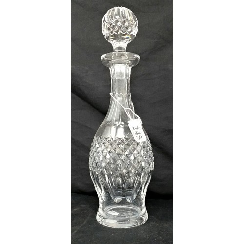 245 - A large Waterford Crystal Decanter 14 inches high. No chips or nibbles to the decanter or stopper. S... 