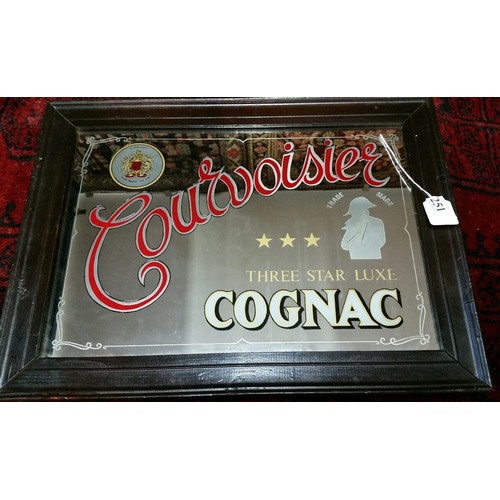 251 - A Courvoisier 3 star delux Cognac mirror Framed size 20x15 inches Mid 20th Century