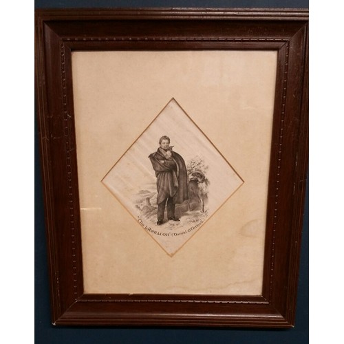 260 - A rare pair of 19th century silk framed panels “The Liberator (Daniel O’Connell) and &ld... 