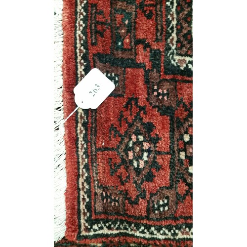 263 - A handmade Iranian semi old 100% pure wool carpet all over pattern full pile fully washed Size 213cm... 