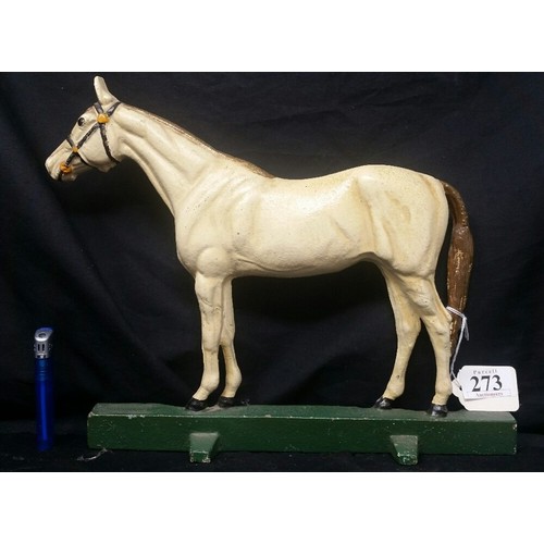 273 - A good cast iron door stop in the form of a horse. Mid/late 20th Century Size 12.5 inches long x 10 ... 