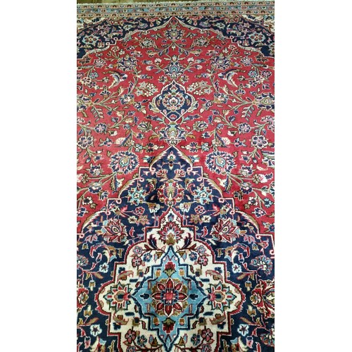 290 - A good handmade Iranian Kashan carpet semi old 100% pure wool Size 348 cm x 216 cm Full pile fully w... 