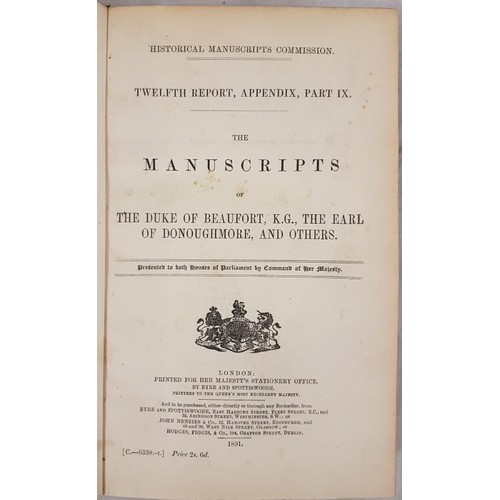 3 - Donoughmore Papers:  Manuscripts of the Duke of Beaufort, the Earl of Donoughmore, and others. ... 