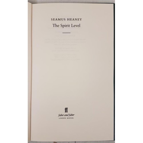 18 - Seamus Heaney The Spirit Level, 1966, 1st Edition in dust jacket