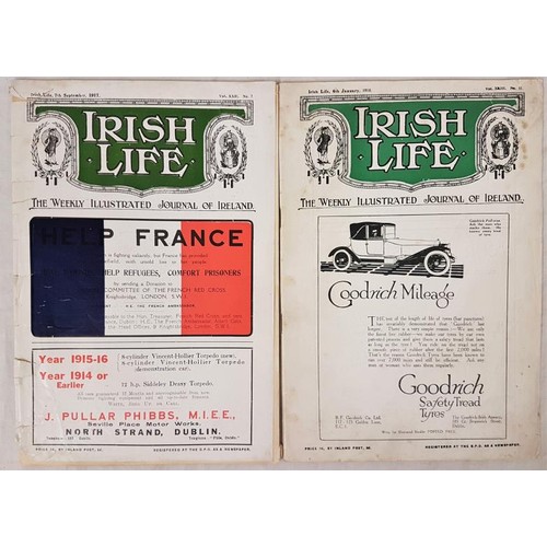 80 - Irish Life. The Weekly Illustrated Journal of Ireland. Issues of 7 September 1917 and 4 January 1918... 