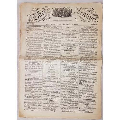 82 - The Sentinel, Saturday December 2nd 1854; short lived evangelical and Anti-Catholic newspaper... 