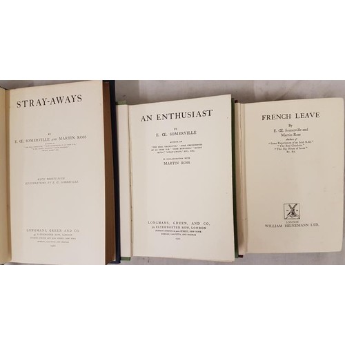 101 - Sommerville and Ross Stray Aways, 1920; Enthusiast, 1921; and French Leave, 1928 - Three 1st Edition... 