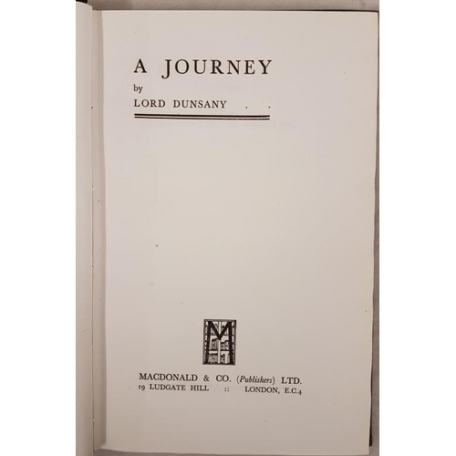 124 - Lord Dunsany. A Journey. Limited edition numbered 193 (250) initialled by Dunsany. Original gilt clo... 