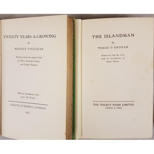 635 - O'Sullivan, Maurice. Twenty Years A-Growing. Rendered from the original Irish with a preface by Moya... 