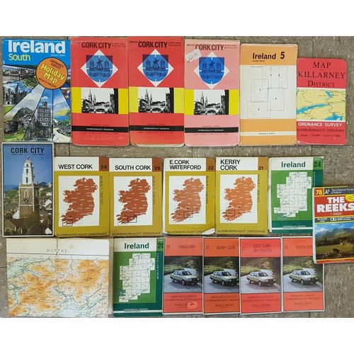 672 - Collection of Ordnance Survey maps covering the Munster region - Cork, Kerry etc. Nice clean conditi... 