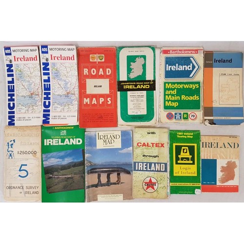 677 - Collection of used General Road maps of Ireland from various publishers – Ordnance Survey, Mic... 