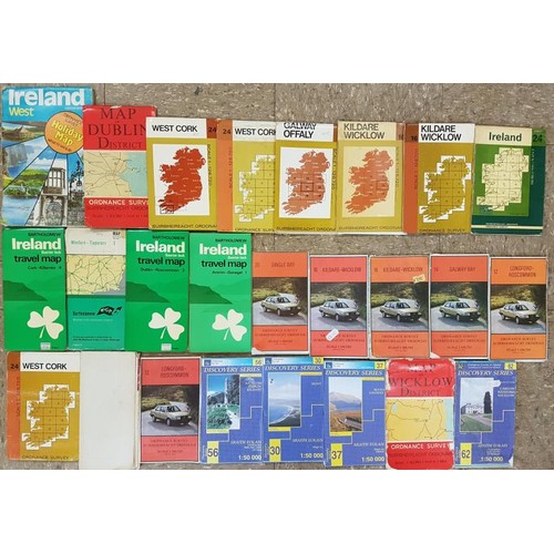 679 - Large lot of mixed Ordnance Survey and Bartholomew maps of various counties of Ireland – some ... 