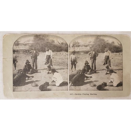 685 - Slavery: Stereoscopic View Card depicting life on a plantation in the Southern States of America, c.... 