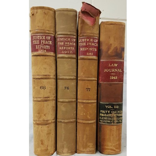 708 - Justice of the Peace Reports 1904, 1912 & 1913, Law Journal 1943 - all half calf (4)... 