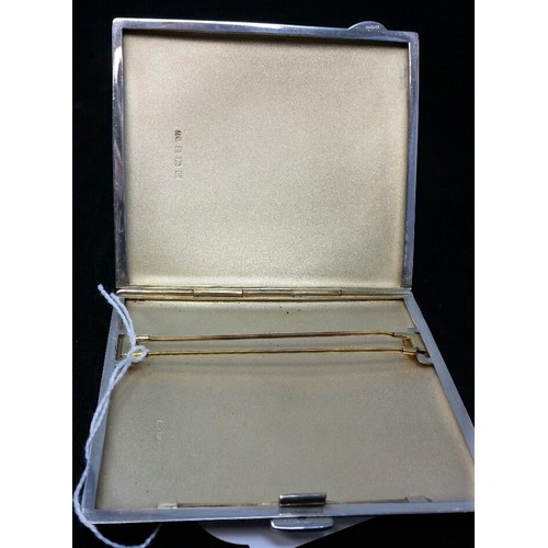 24 - Solid Silver cigarette case Birmingham 1946 by John Rose. Weighs 136 grams In lovely usuable conditi... 