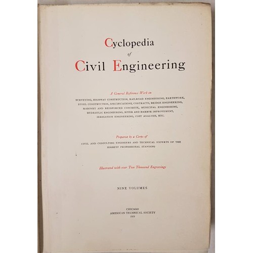 8 - Cyclopedia of Civil Engineering (9 vols) by the American Technical Society along with Modern Buildin... 