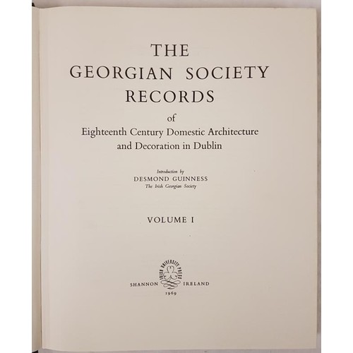 22 - The Georgian Society Records Vol 1, IGS facsimile copy of 1909 ed; large 4to, almost mint copy in gr... 