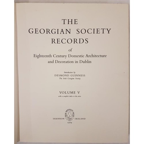 23 - The Georgian Society Records Vol 5, IGS facsimile copy of 1909 ed; large 4to, almost mint copy in gr... 