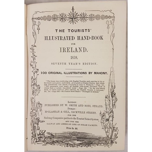 112 - The Tourist Illustrated Handbook for Ireland, 1 volume, 1859 with numerous illustrations by O'Malley... 