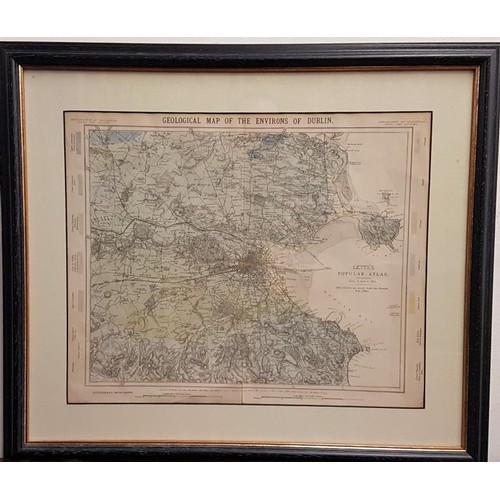 148 - Map  Geological Map of the Environs of Dublin (Letts Popular Atlas, 1881)