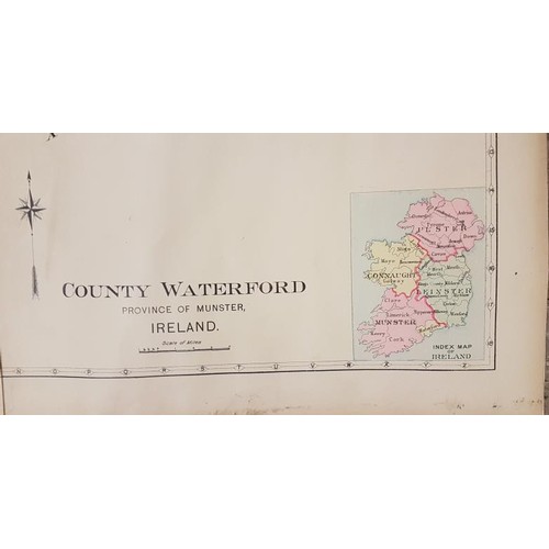 154 - Waterford County. Large format double-page map. 30 inches by 22 inches. Published in Philadelphia by... 