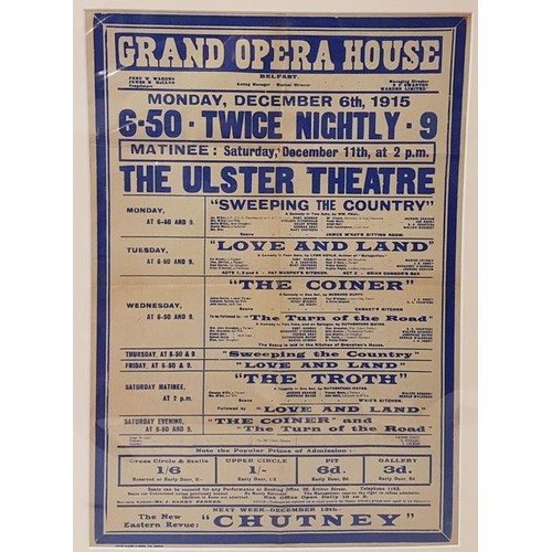 156 - Original Theatre Poster: Grand Opera House, Belfast 1915