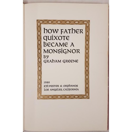 162 - Signed by Graham Greene. How Father Quixote Became a Monsignor. Graham Greene. Los Angeles. Sylveste... 