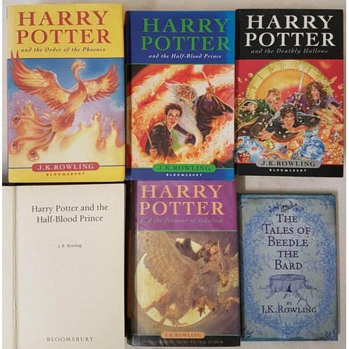 181 - J. K. Rowling hardback first editions - Harry Potter x 5;  and The Tales of Beedle the Bard (6)... 