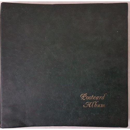 209 - Large green postcard album of over 268 pre WW2 sentimental greeting cards