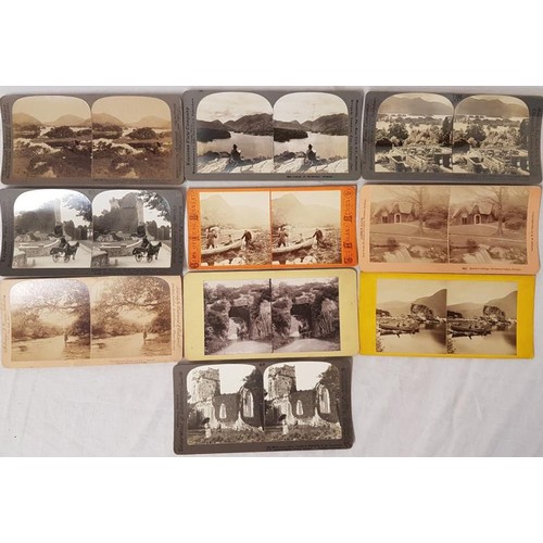 212 - Stereoscopic Views, Killarney. A collection of ten photographic double views mounted on card, showin... 