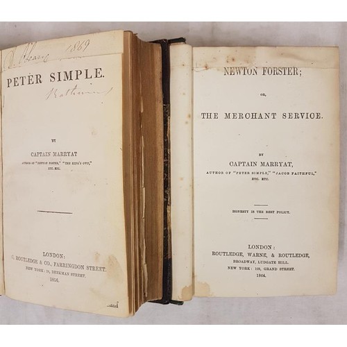 345 - Captain Marryat Peter Simple, London 1856; and Newton Forster, The Merchant Service London 1864 - 2 ... 